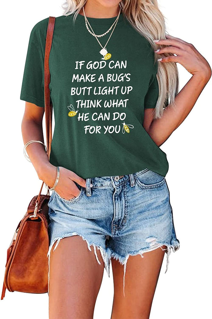 Funny Christian Shirt Women Christian Lightning Bug Shirt Gifts for Her