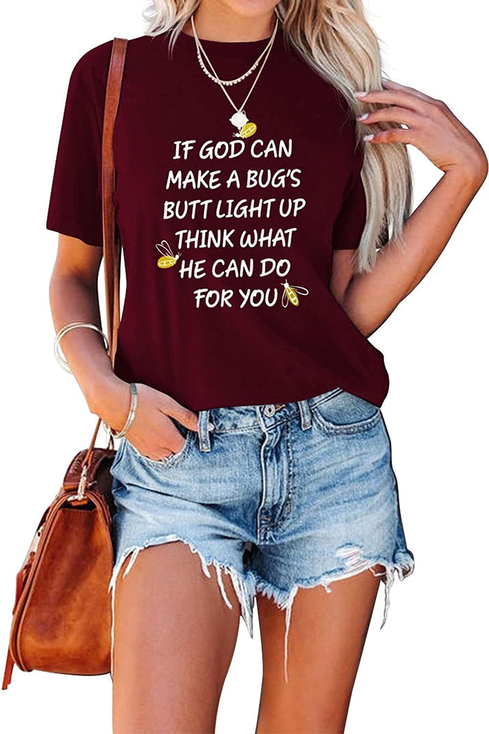 Funny Christian Shirt Women Christian Lightning Bug Shirt Gifts for Her