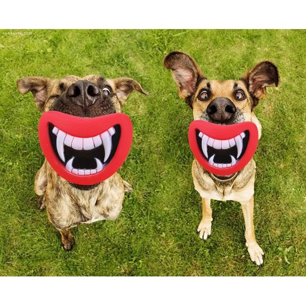 Funny Devil's Lip Squeaky Dog Toy Toys Pet Clever
