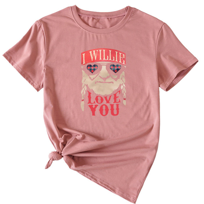 Funny Graphic Printing Women's Casual Round Neck Short Sleeve Shirt