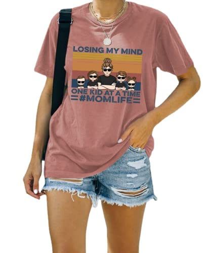 Funny Mom Shirt Women Losing My Mind One Kid at A Time Shirt T-Shirt