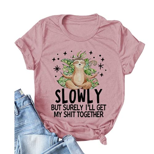 Funny Sloth Shirt Sloth Slowly But Surely I'll Get My Shit Together Graphic T-Shirt