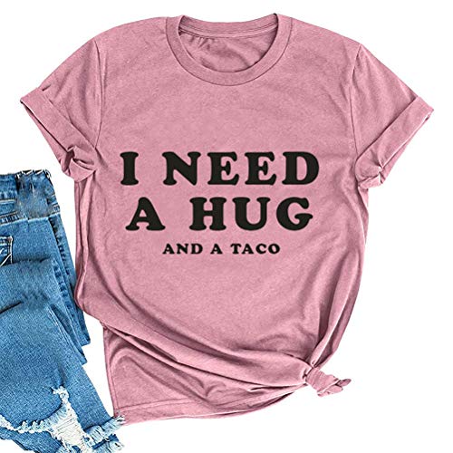 FZLYE Womens I Need A Huge Glass of Wine T-Shirt Short Sleeve Taco Tees Margarita Shirt Funny Drinking Tops
