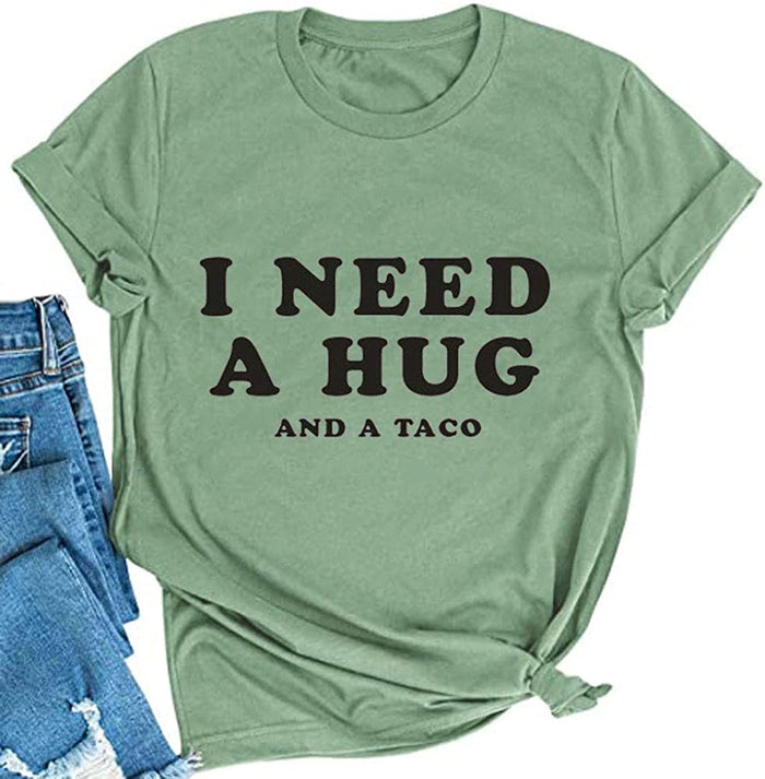 FZLYE Womens I Need A Huge Glass of Wine T-Shirt Short Sleeve Taco Tees Margarita Shirt Funny Drinking Tops