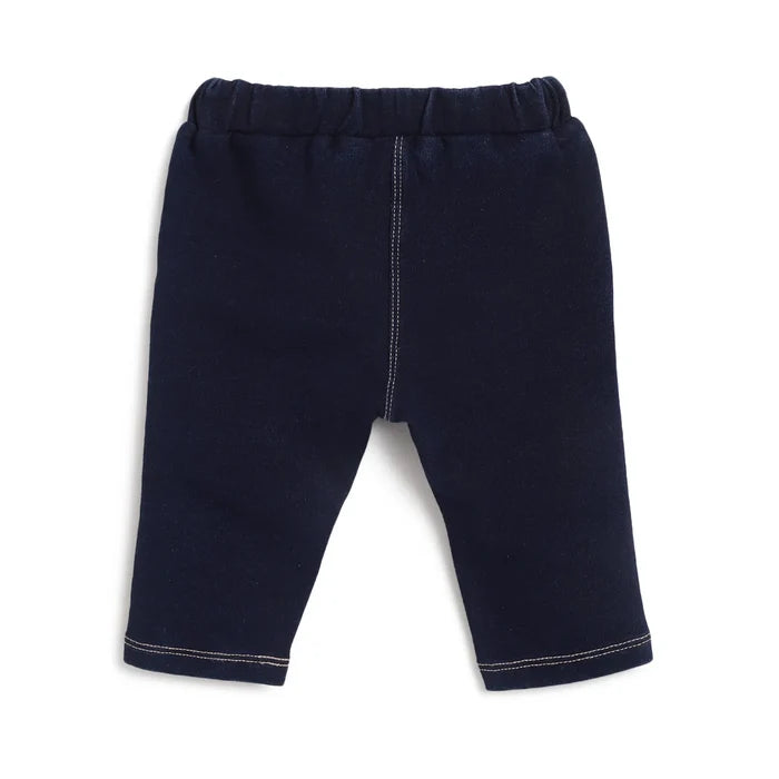 Girls Blue Embroidered Trousers
