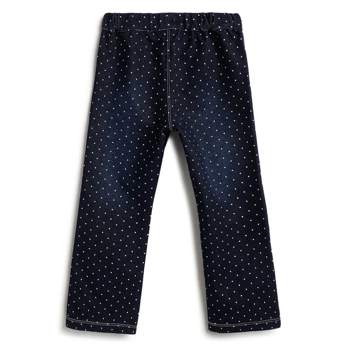 Girls Medium Blue Polka Dot Jeans