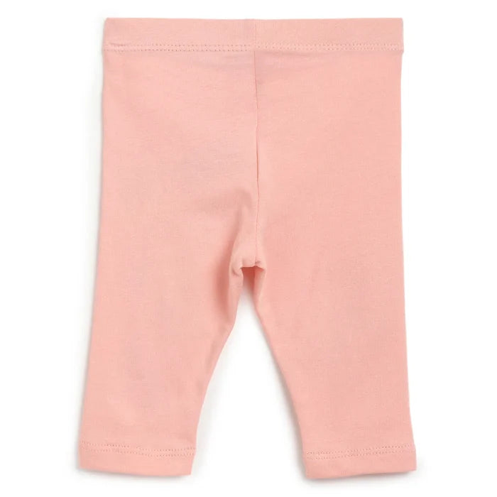Girls Peach Printed Leggings