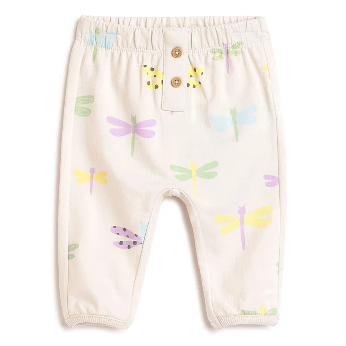 Girls White Printed Joggers