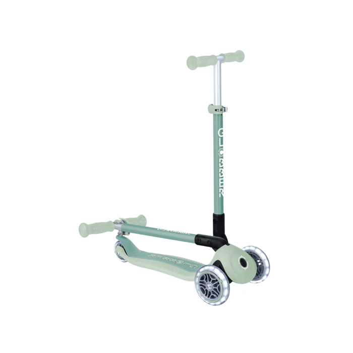 Globber ECOLOGIC PRIMO Foldable Scooter with Lights - Pistachio