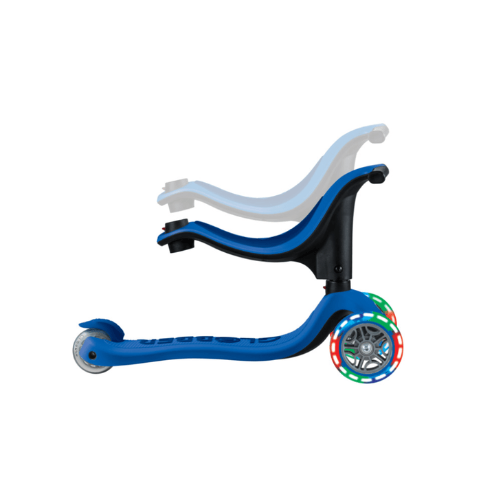 Globber Go Up Sporty Lights Convertible Scooter - Navy Blue/ Dark Navy Blue