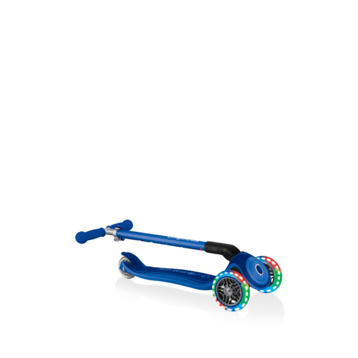 Globber Primo FOLD PLUS LIGHTS Scooter - Emerald Green/ Navy Blue
