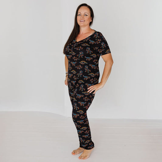 Glow-A-Saurus At Your Leisure Adult Short Long Romper