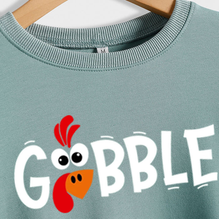 GOBBLE Alphabet Print Large Long Sleeve Women's Sweatshirt