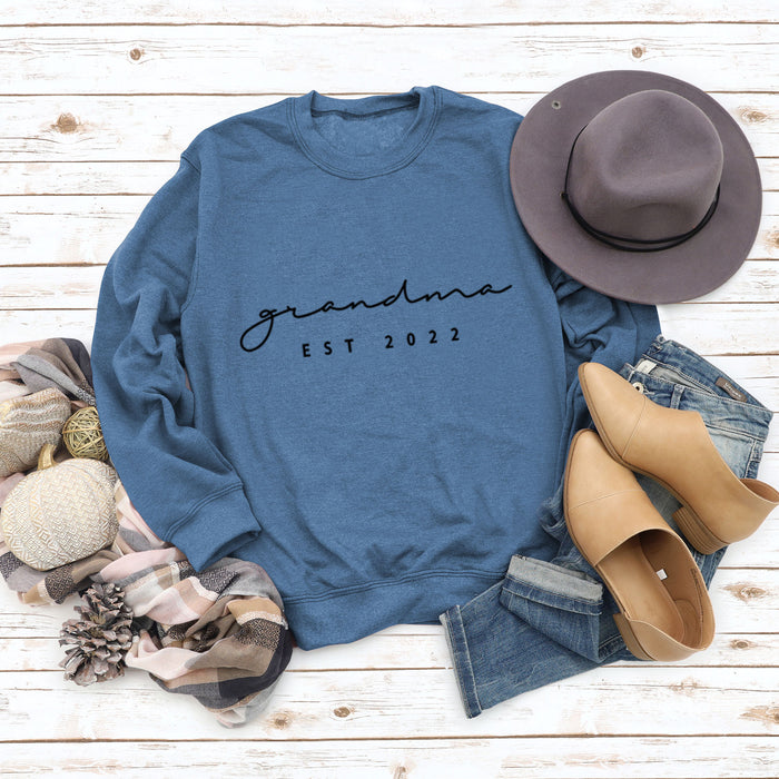 Blue sweater (black font) / S