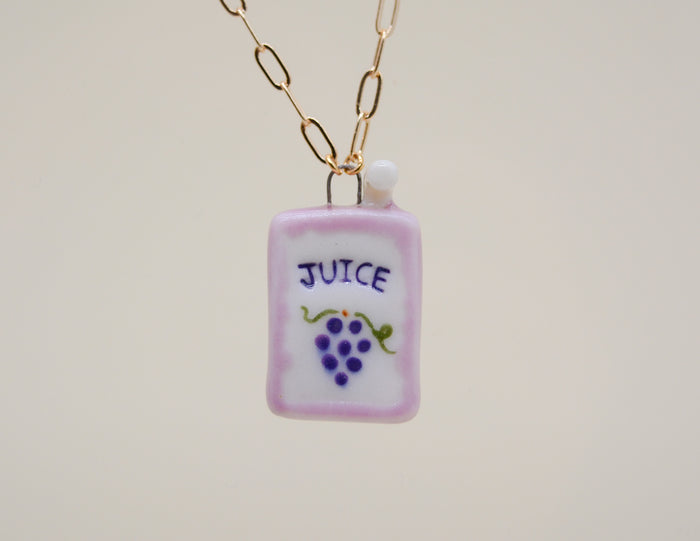 Grape Juice Box Necklace