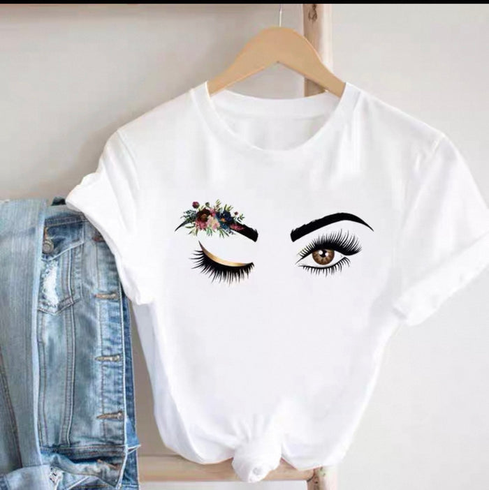 Graphic Tees for Women Canada | Lash & Beauty Print T-Shirts
