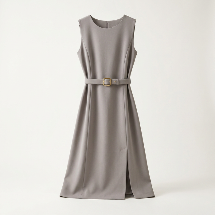 Gray Belted A-Line Dress for Women | Parcel Theory Canada