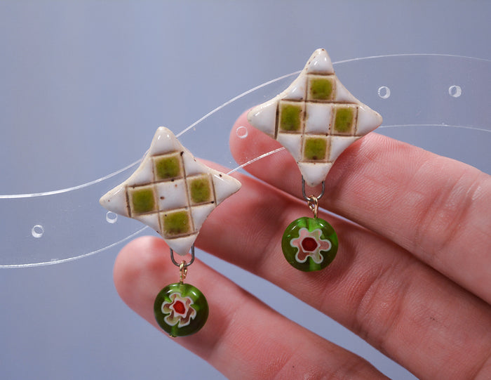 Green Checker Studs