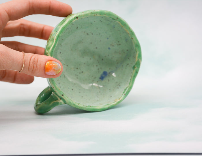 Green on Green Pinched Mug