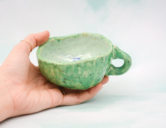 Green on Green Pinched Mug