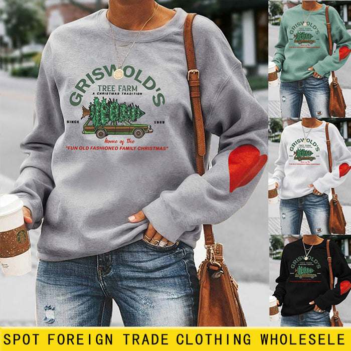 GRISWOLD'S Letter Print Arm Love Sweatshirt Top