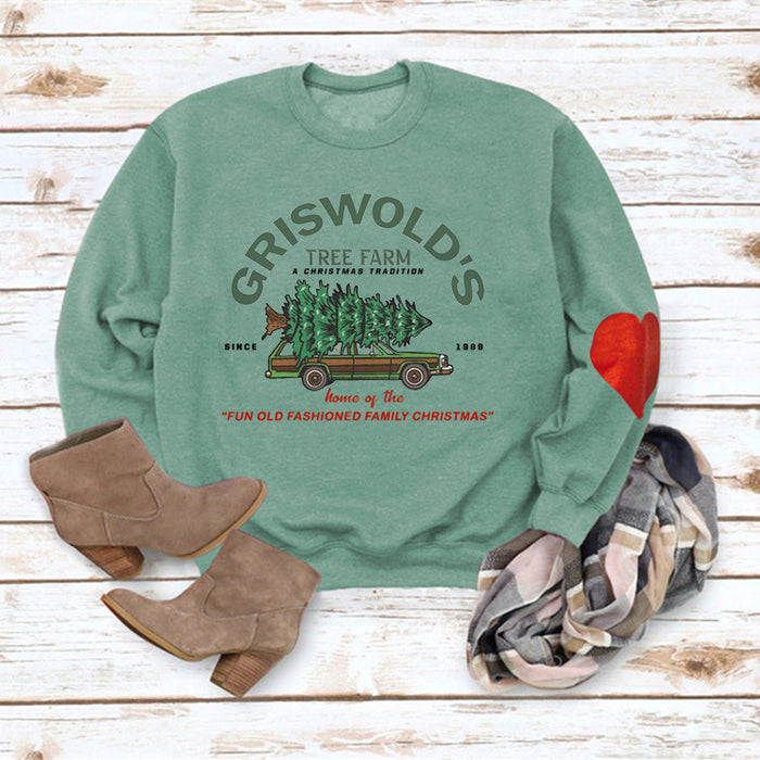 Light green love arm sweater (black word color picture) / S