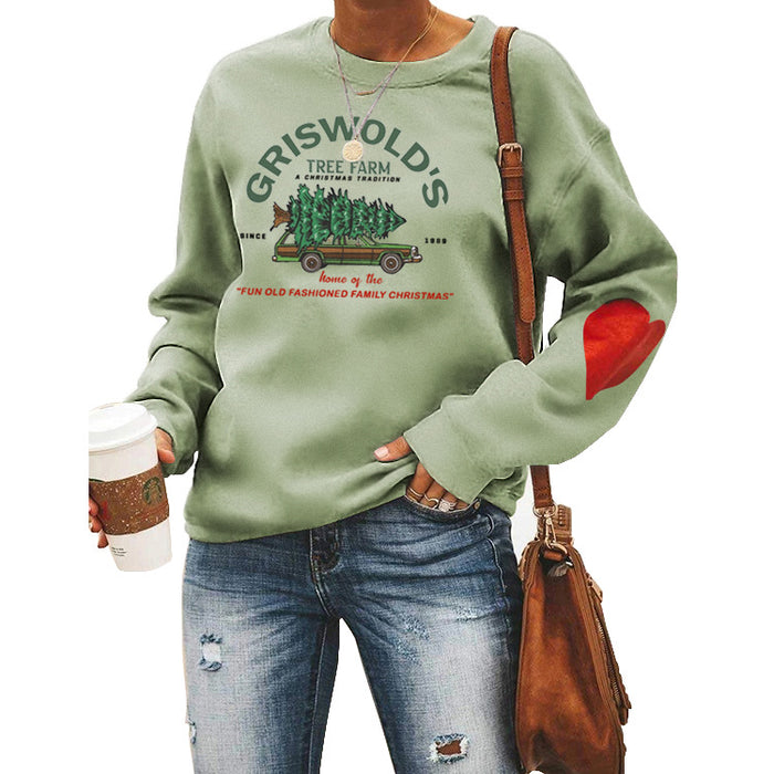 GRISWOLD'S Letter Print Arm Love Sweatshirt Top
