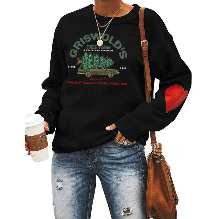 GRISWOLD'S Letter Print Arm Love Sweatshirt Top