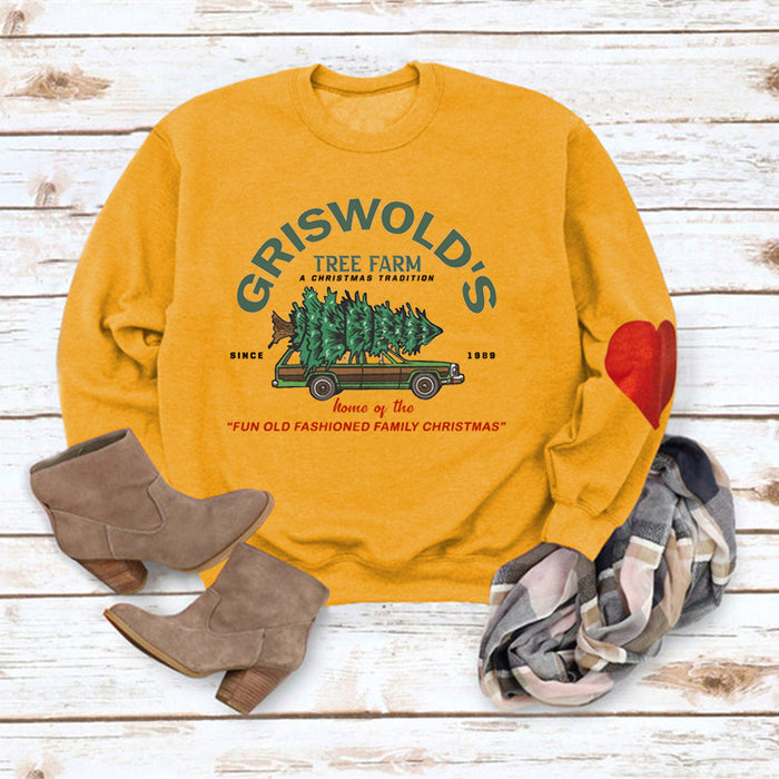 GRISWOLD'S Letter Print Arm Love Sweatshirt Top
