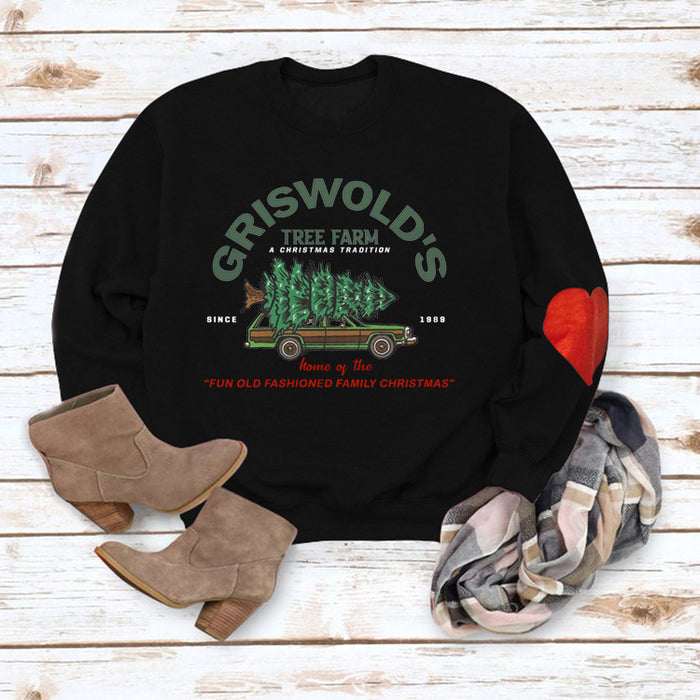 GRISWOLD'S Letter Print Arm Love Sweatshirt Top
