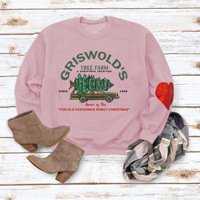 GRISWOLD'S Letter Print Arm Love Sweatshirt Top