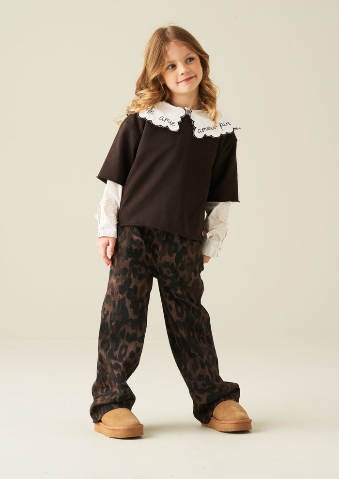 Haddie Lace Bow Mock Layered Sweat