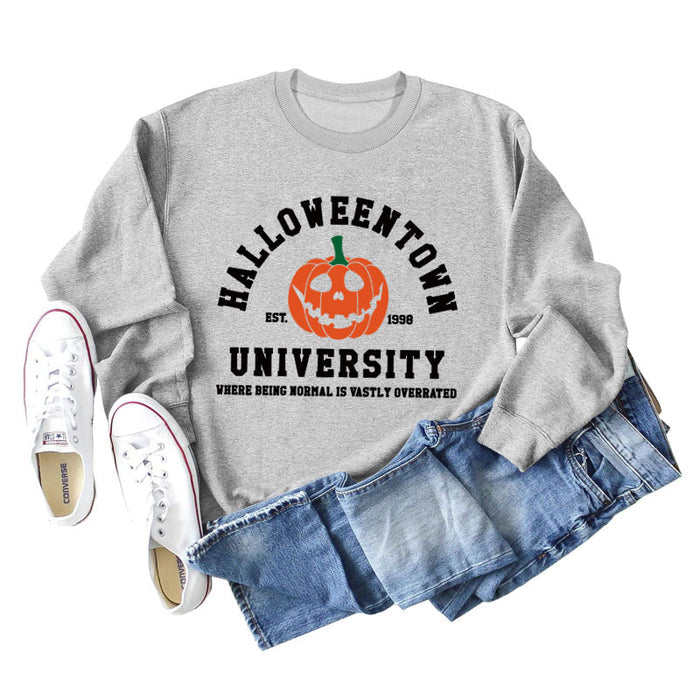 HALLOWEENTOWN Fashion Women's Round Neck Bottoming Autumn and Winter Long Sleeve Ladies Sweater