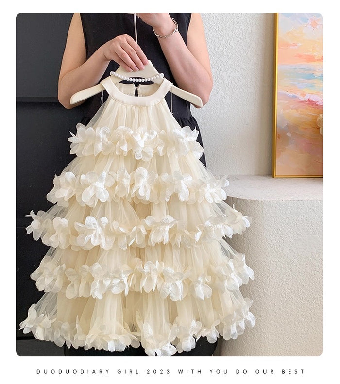 Halter Neck Floral Petal Dress Canada | Girls Party Dress