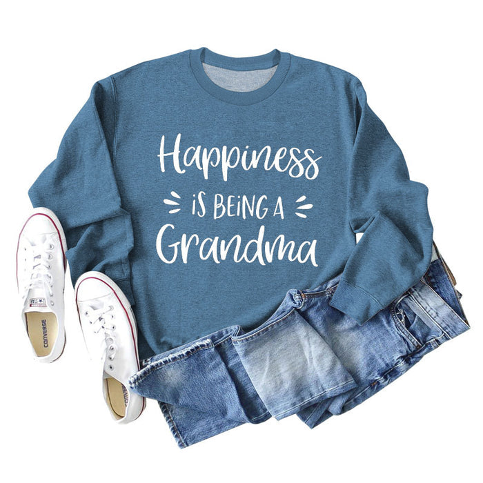 Blue sweater (white font) / S
