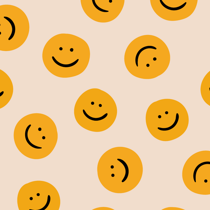 yellow smiley face print