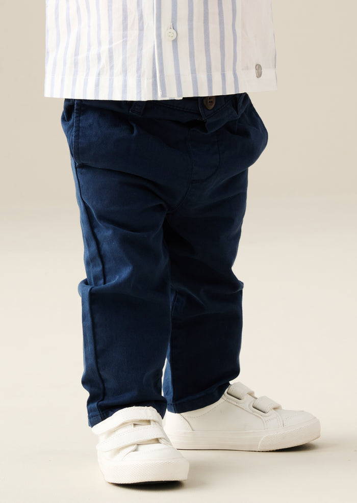 Harrison Washed Navy Slim Fit Chino