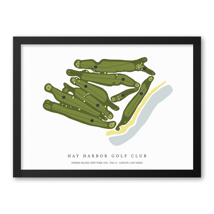 Hay Harbor Golf Club | Heritage Style Golf Course Print | Black Frame
