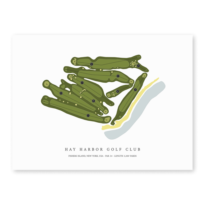 Hay Harbor Golf Club | Heritage Style Golf Course Print | Unframed