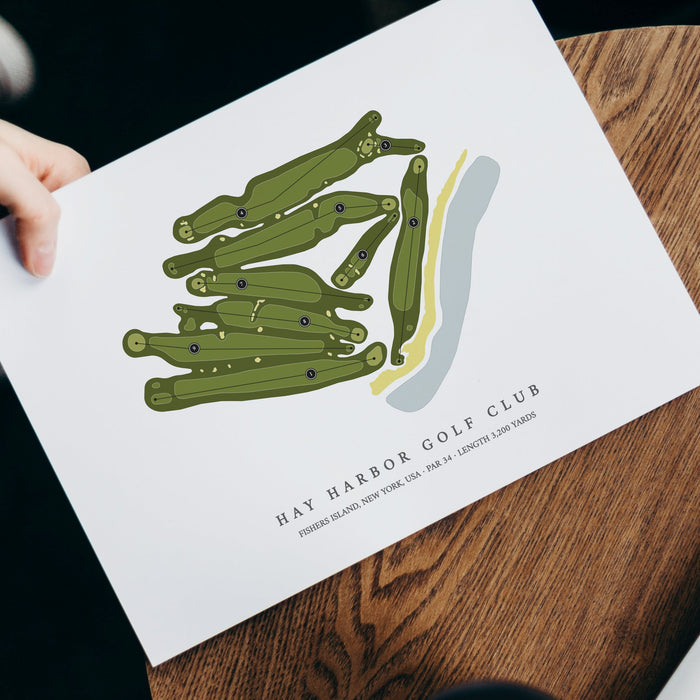 Hay Harbor Golf Club | Heritage Style Golf Course Print | With Laptop