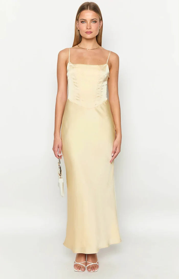 Heartbeat Yellow Maxi Dress