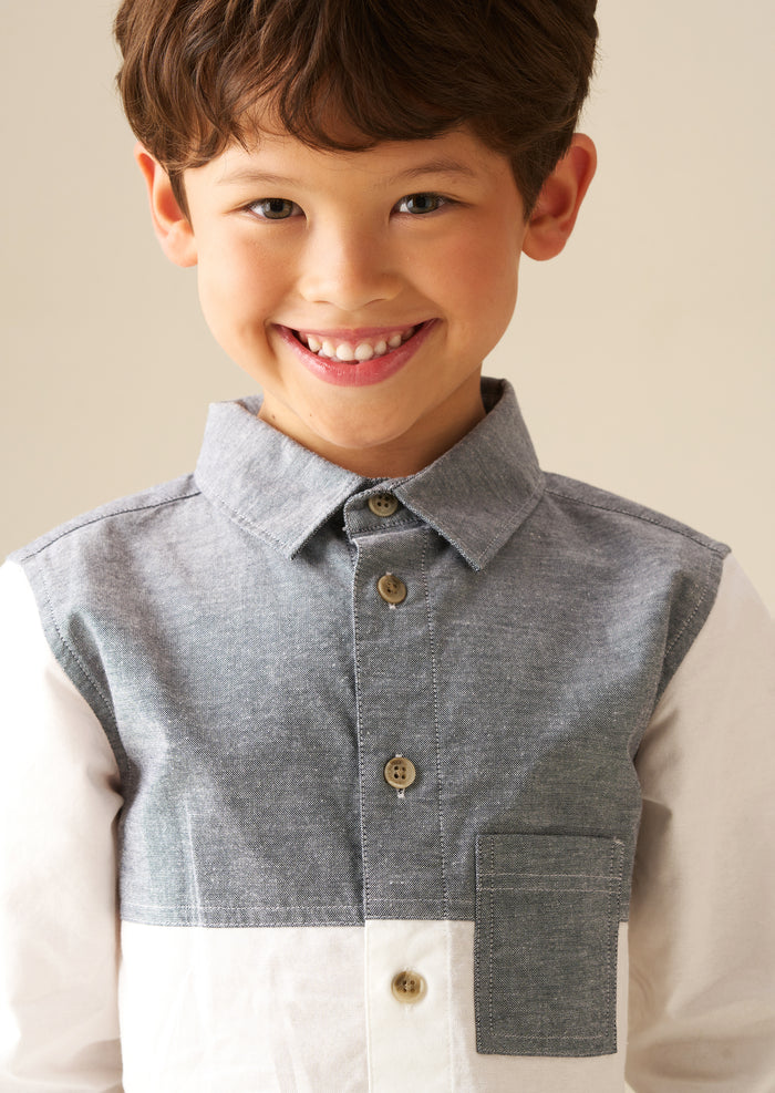 Heath Colour Block Oxford Shirt