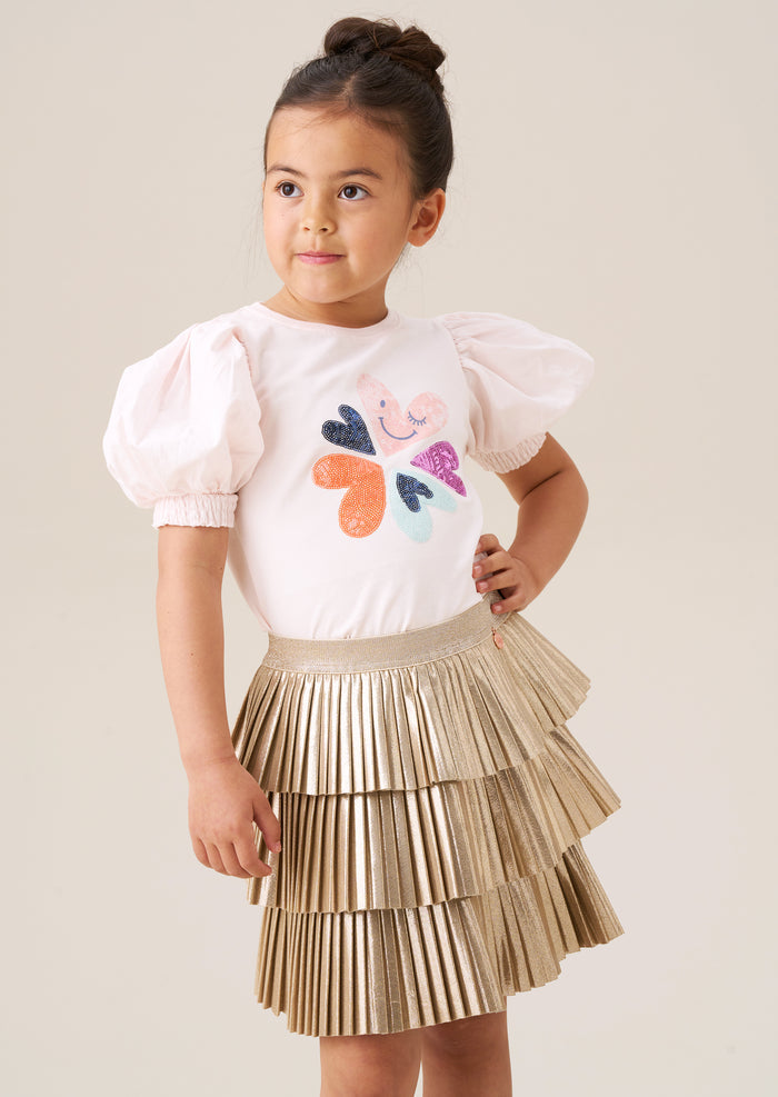 Heidi Sequin Embellished Puff Sleeve Tee