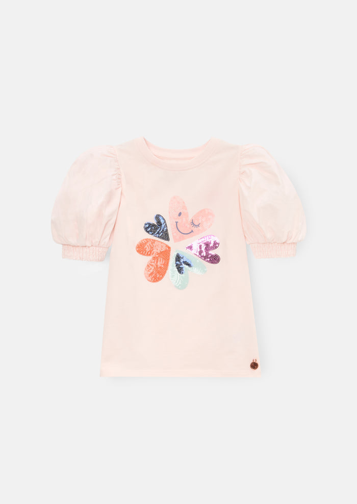 Heidi Sequin Embellished Puff Sleeve Tee
