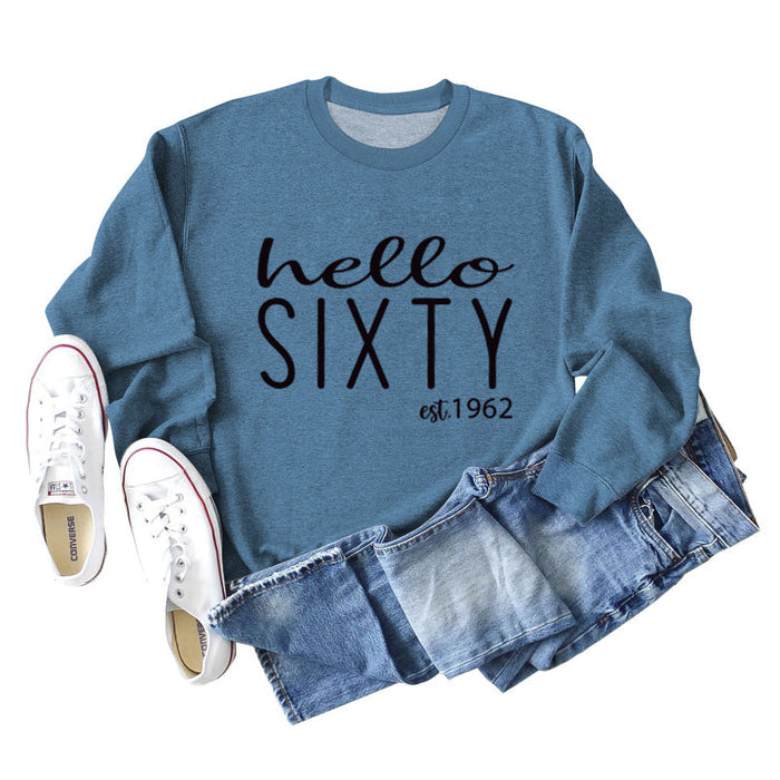 Blue sweater (black font) / S