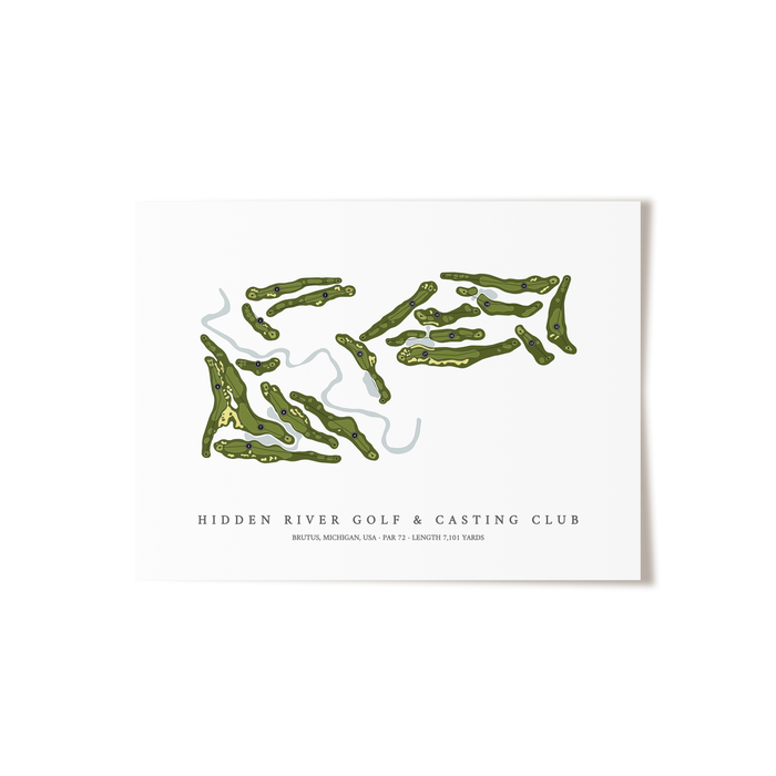 Hidden River Golf & Casting Club | Golf Course Print | Unframed