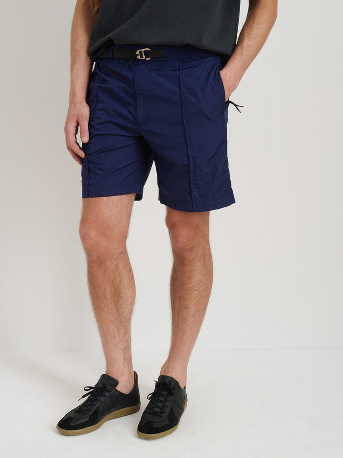 Hiking Short in Crinkle Nylon - Navy