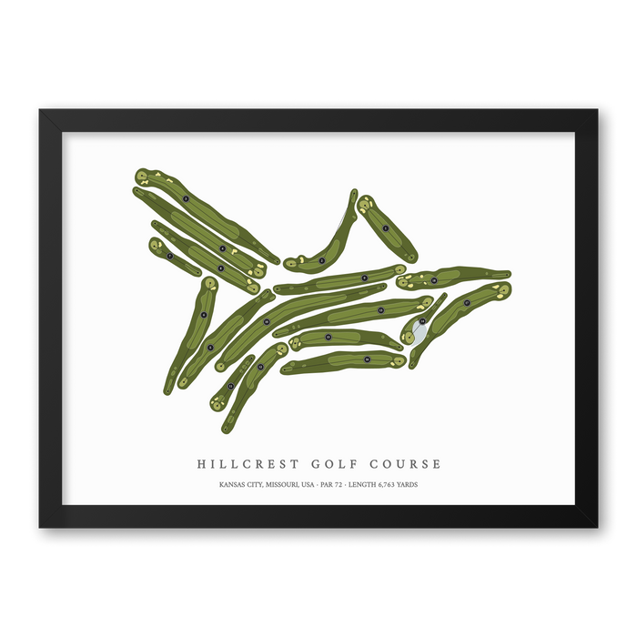 Hillcrest Golf Course | Golf Course Map | Black Frame