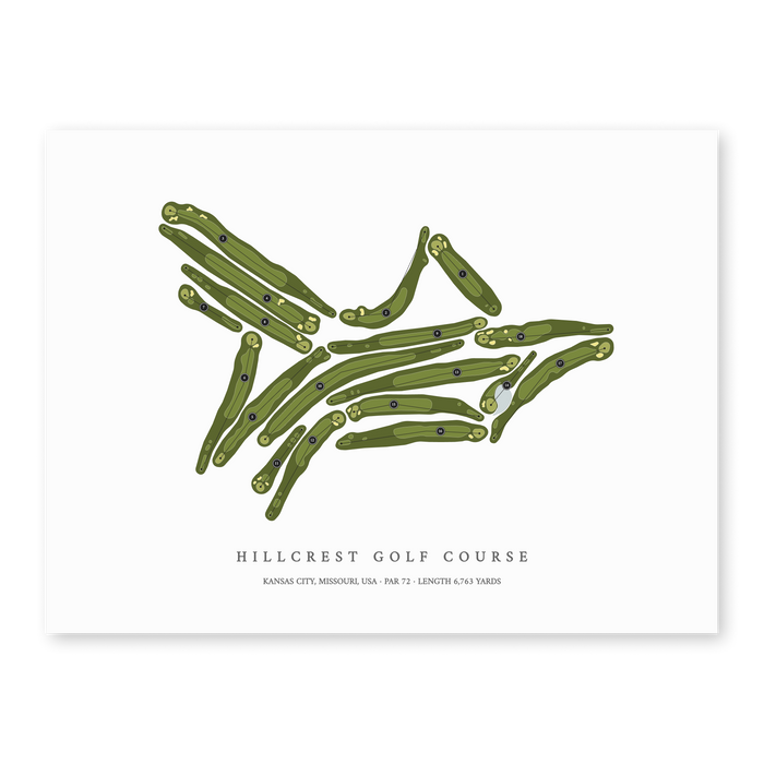 Hillcrest Golf Course | Golf Course Map | Unframed