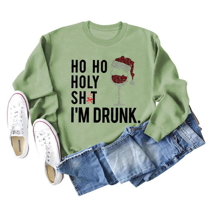 Olive green sweater (black word color picture) / S